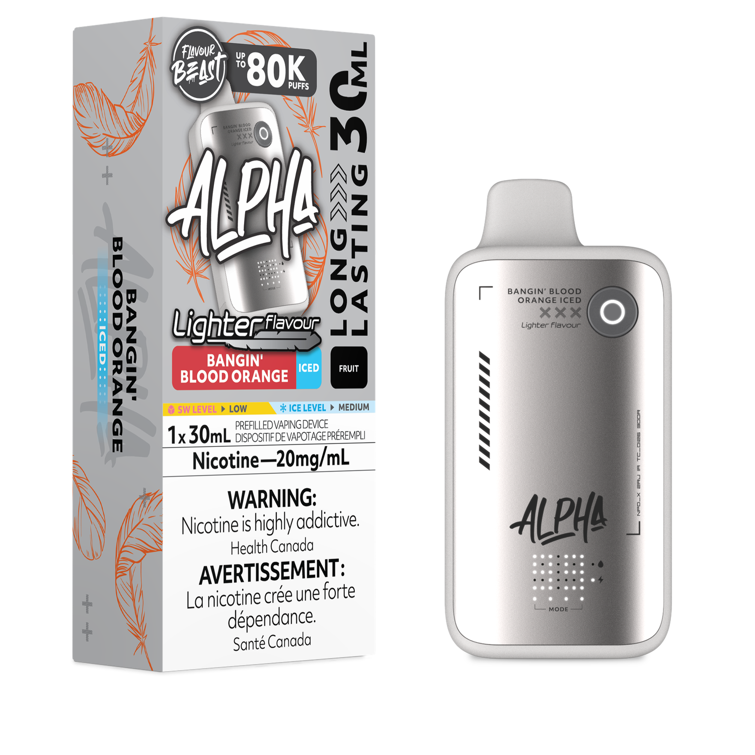 L. S. Bangin' Blood Orange Iced - Flavour Beast Alpha Disposable, Nicotine: 20mg