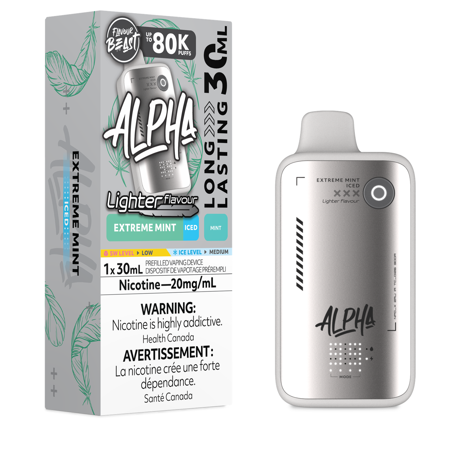 L. S. Extreme Mint Iced - Flavour Beast Alpha Disposable, Nicotine: 20mg