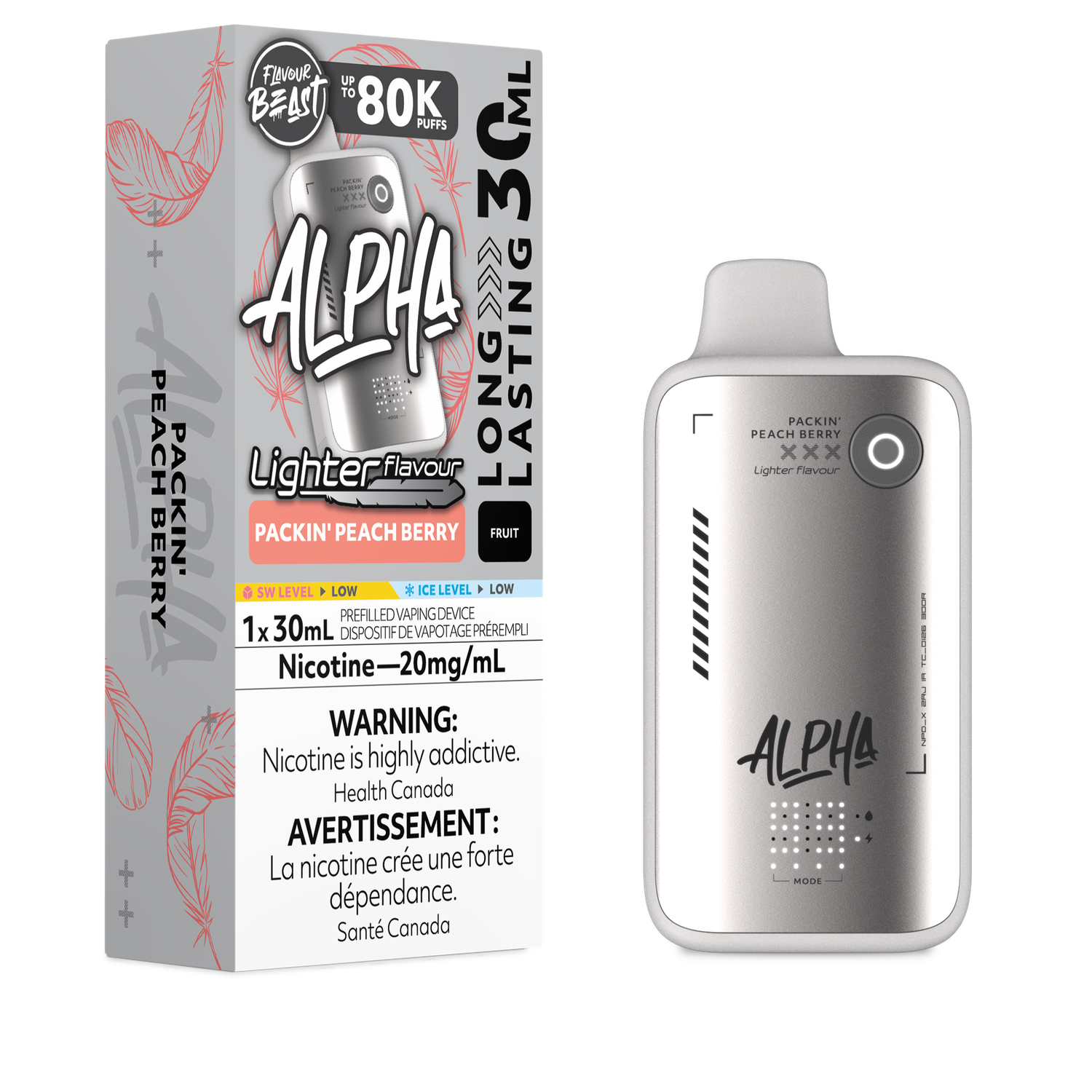 L. S. Packin' Peach Berry - Flavour Beast Alpha Disposable, Nicotine: 20mg