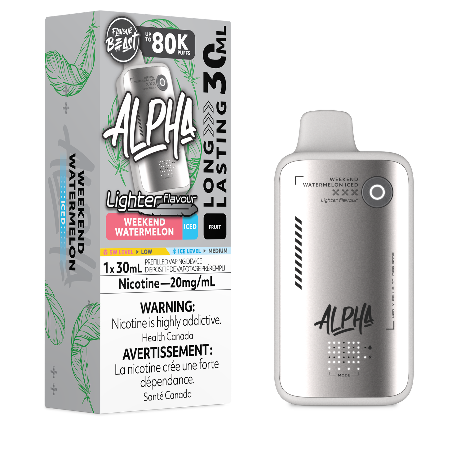 L. S. Weekend Watermelon Iced - Flavour Beast Alpha Disposable, Nicotine: 20mg