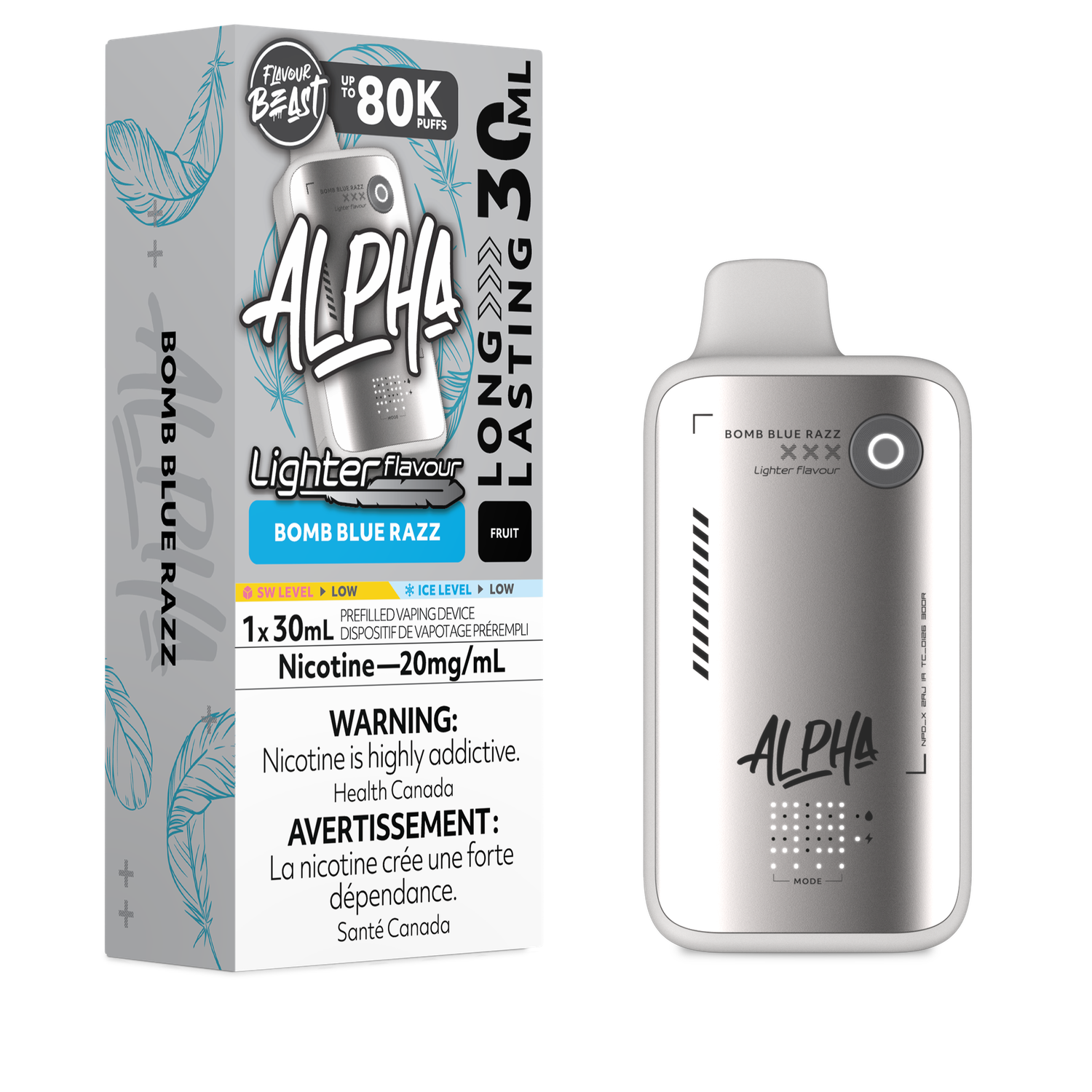 L. S. Bomb Blue Razz - Flavour Beast Alpha Disposable, Nicotine: 20mg