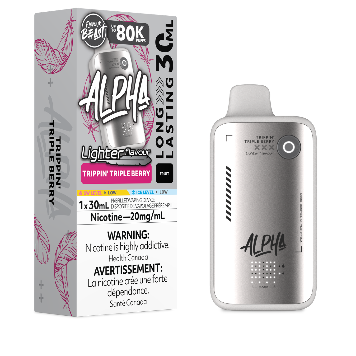 L. S. Trippin' Triple Berry - Flavour Beast Alpha Disposable, Nicotine: 20mg