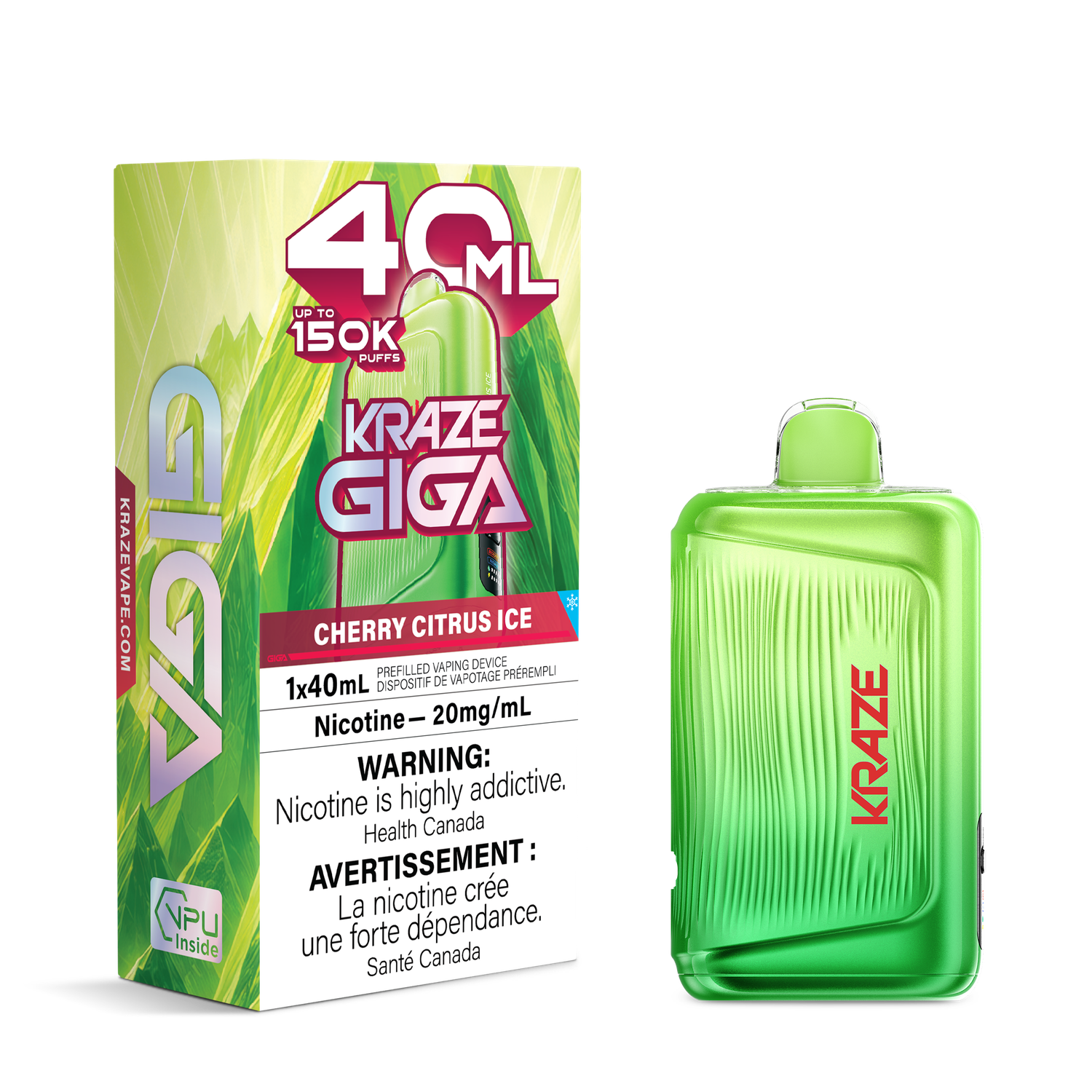 Cherry Citrus Ice - Kraze Giga Disposable, Nicotine: 20mg