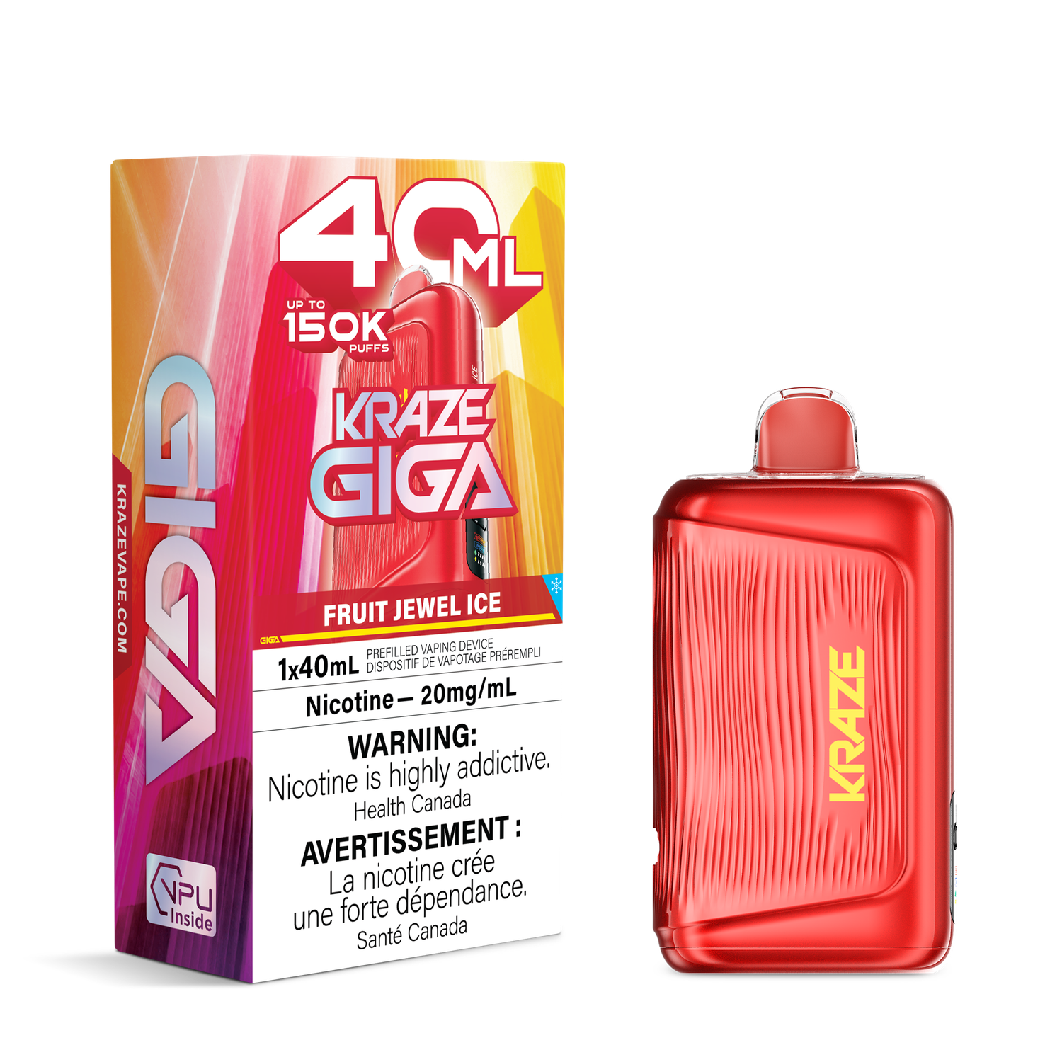 Fruit Jewel Ice - Kraze Giga Disposable, Nicotine: 20mg
