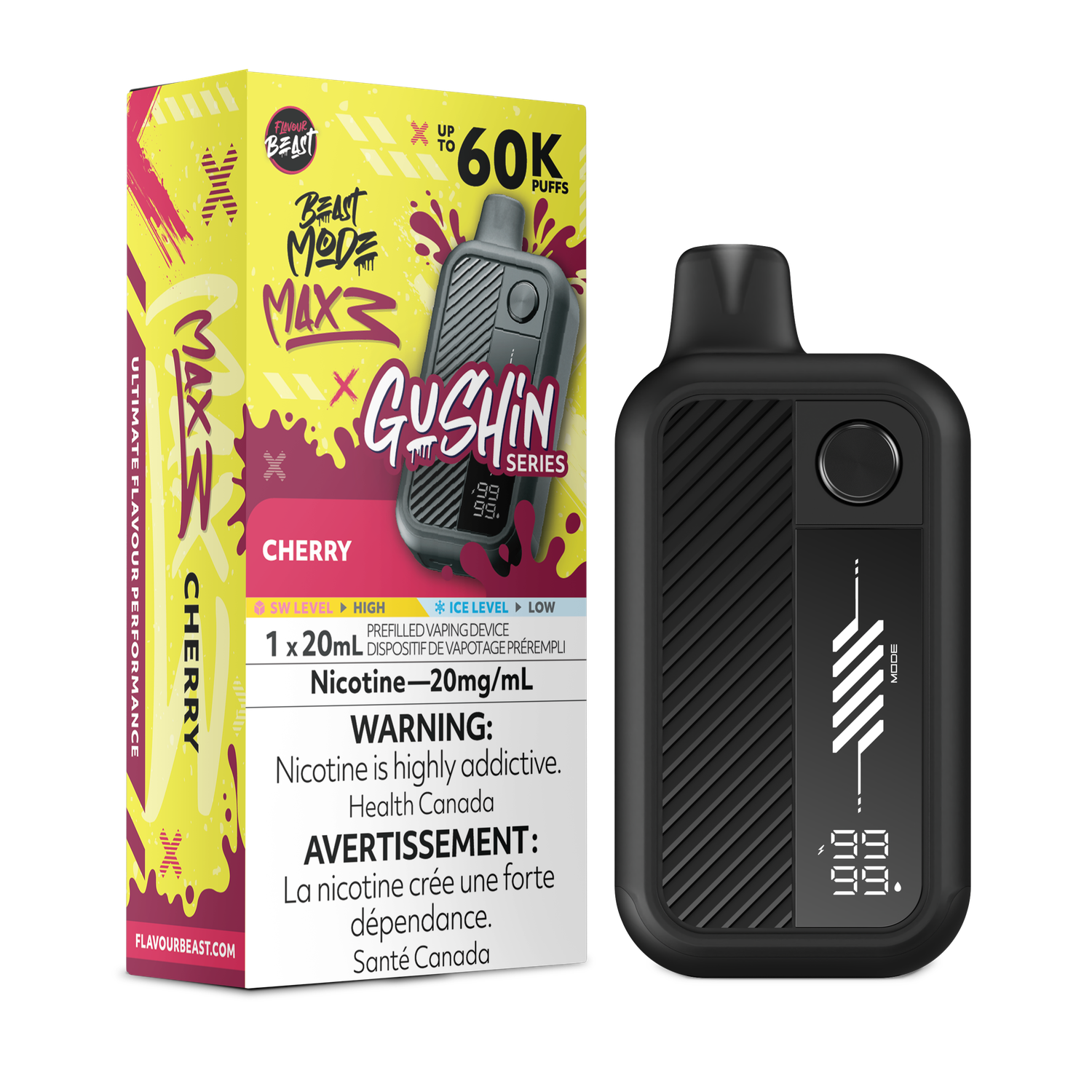 Gushin' Cherry - Flavour Beast Beast Mode Max 3 Disposable, Nicotine: 20mg