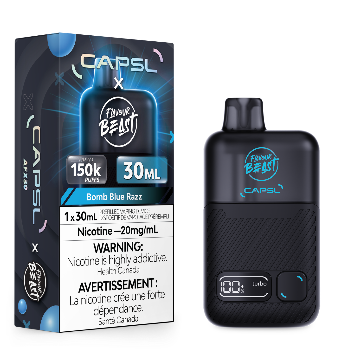 Bomb Blue Razz - Flavour Beast x CAPSL Disposable, Nicotine: 20mg