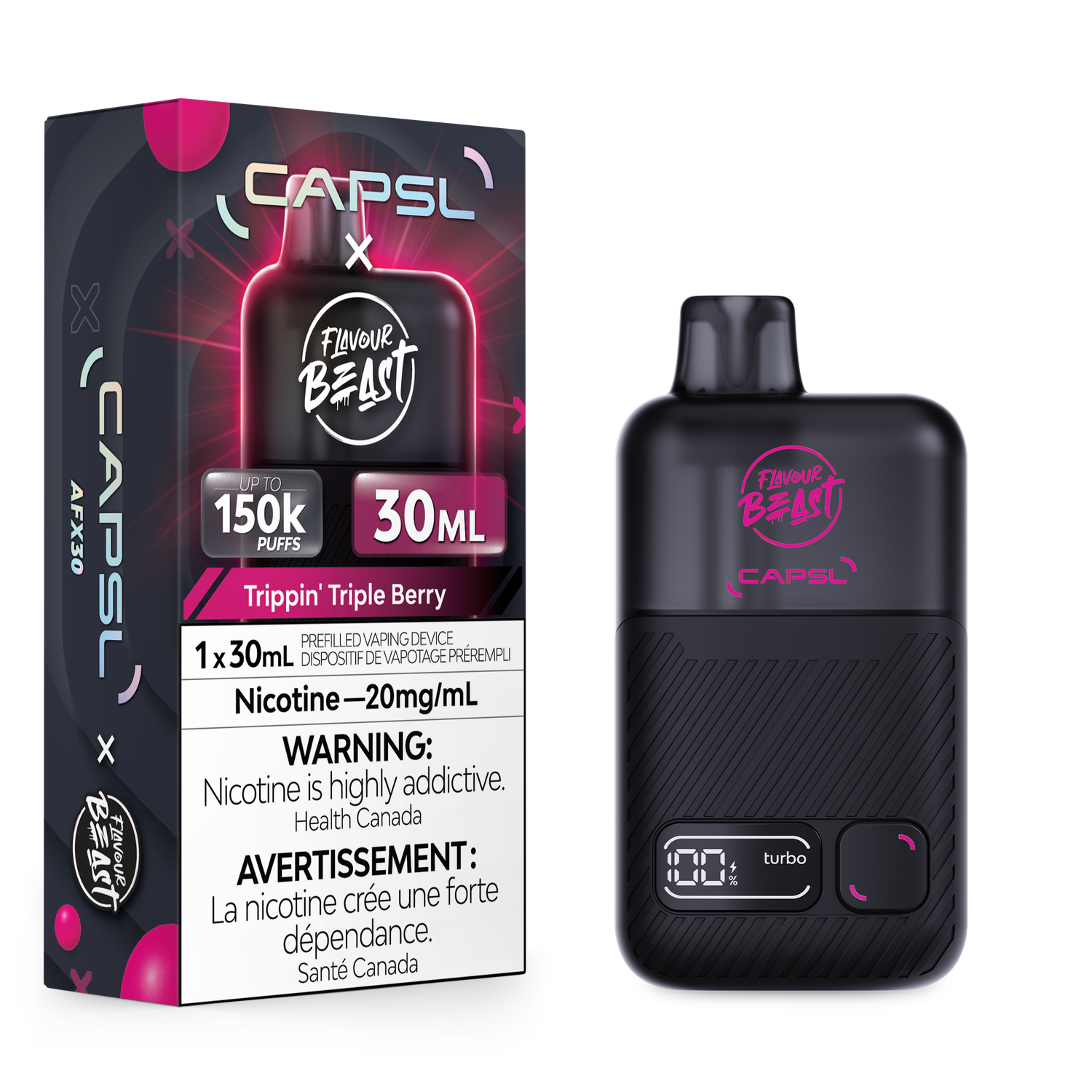 Trippin' Triple Berry - Flavour Beast x CAPSL Disposable, Nicotine: 20mg