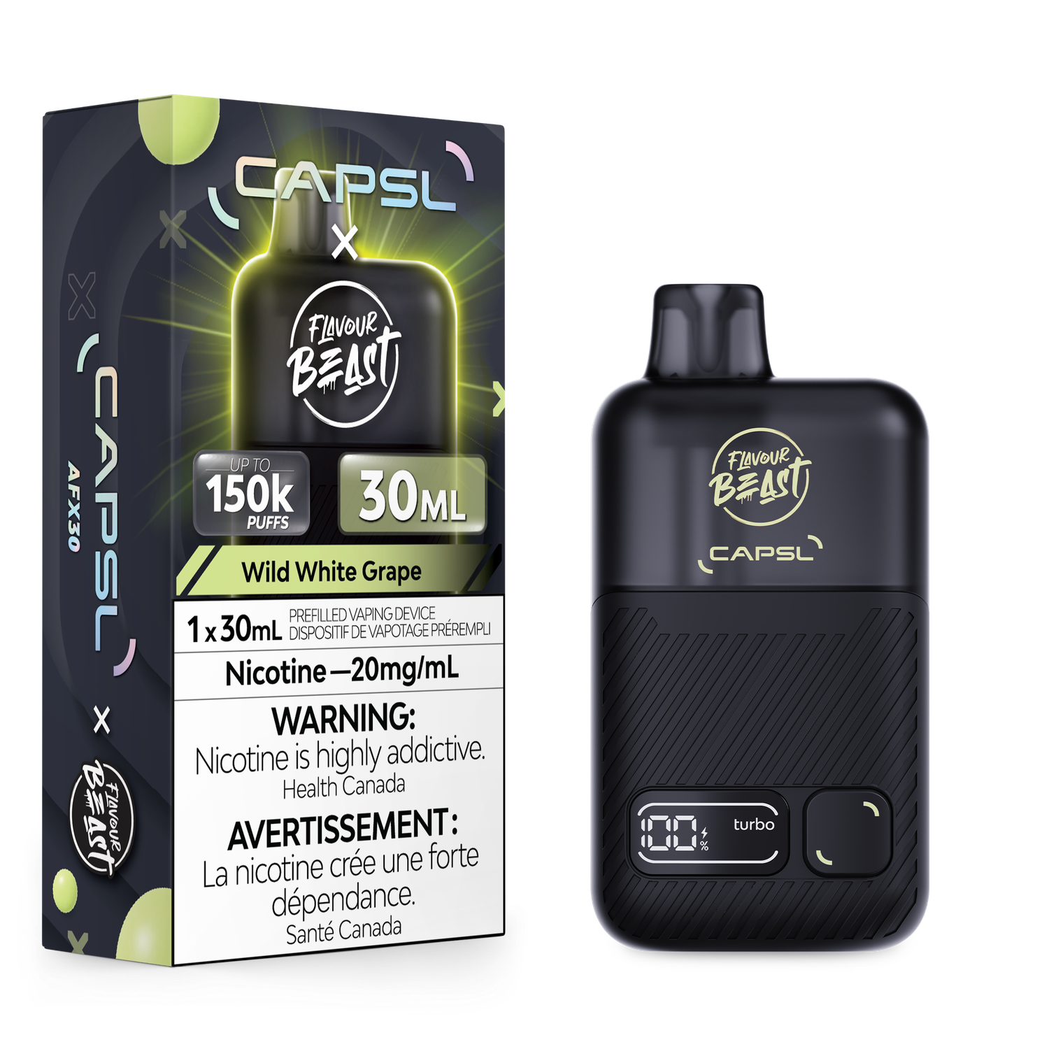 Wild White Grape - Flavour Beast x CAPSL Disposable, Nicotine: 20mg