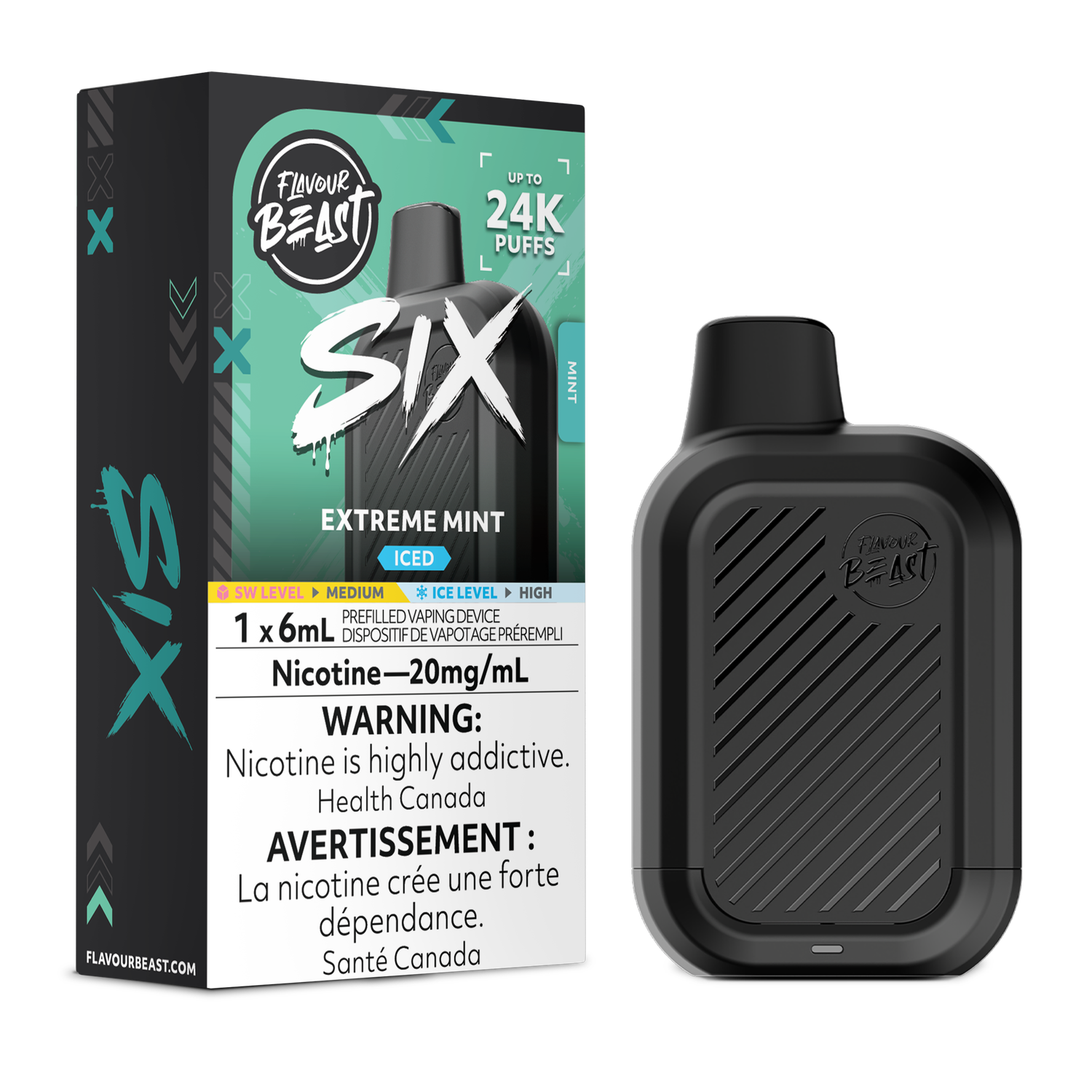 Extreme Mint Iced - Flavour Beast SIX Disposable, Nicotine: 20mg