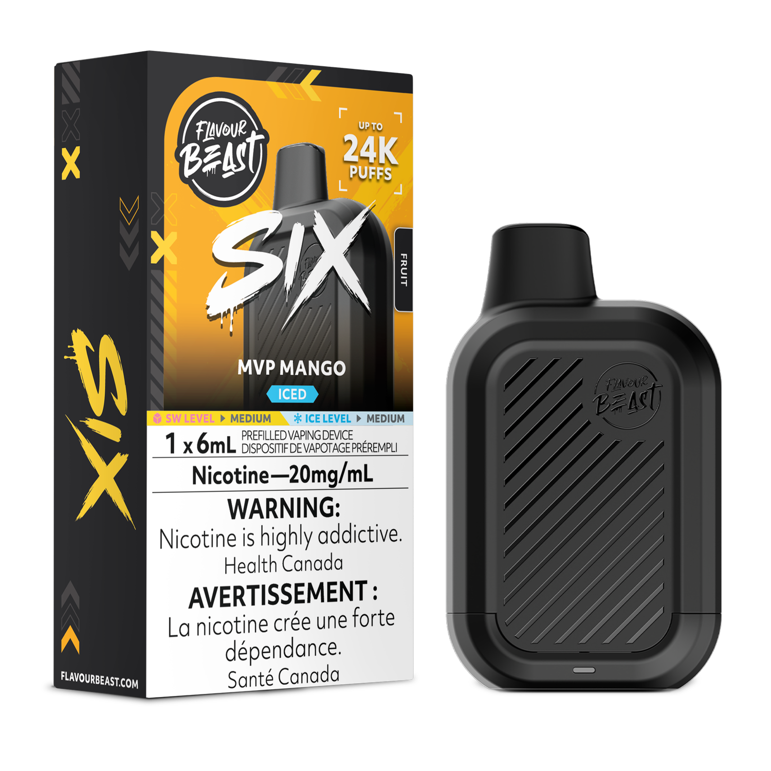 MVP Mango Iced - Flavour Beast SIX Disposable, Nicotine: 20mg