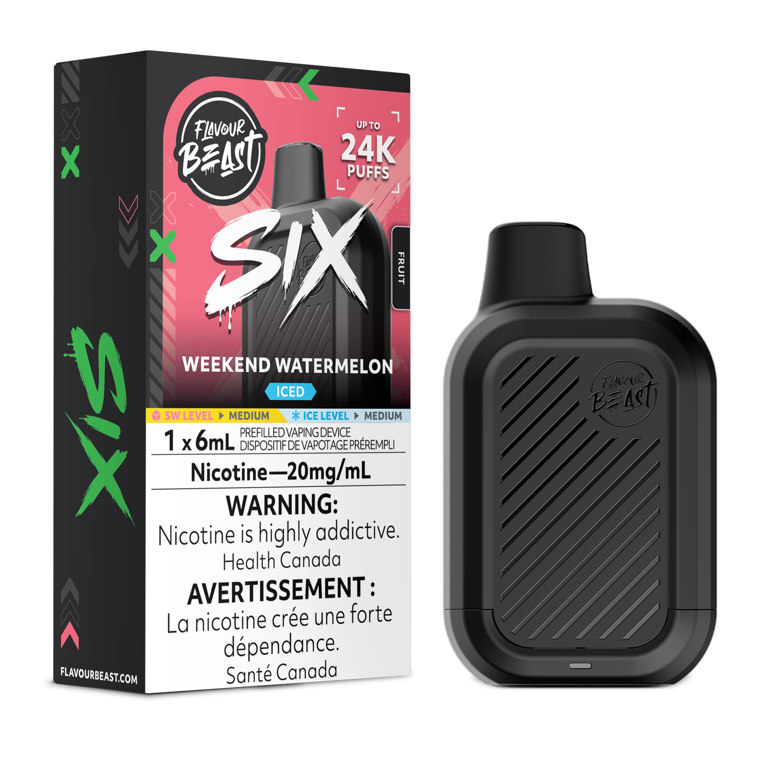 Weekend Watermelon Iced - Flavour Beast SIX Disposable, Nicotine: 20mg