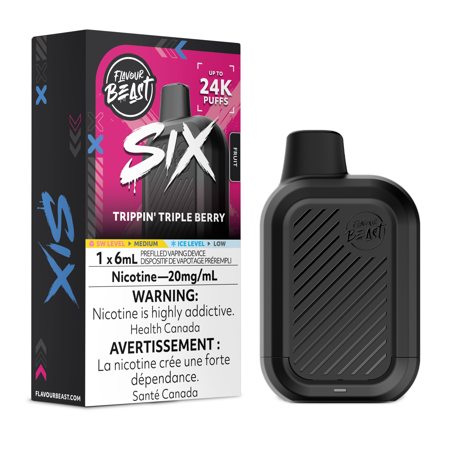 Trippin' Triple Berry - Flavour Beast SIX Disposable, Nicotine: 20mg