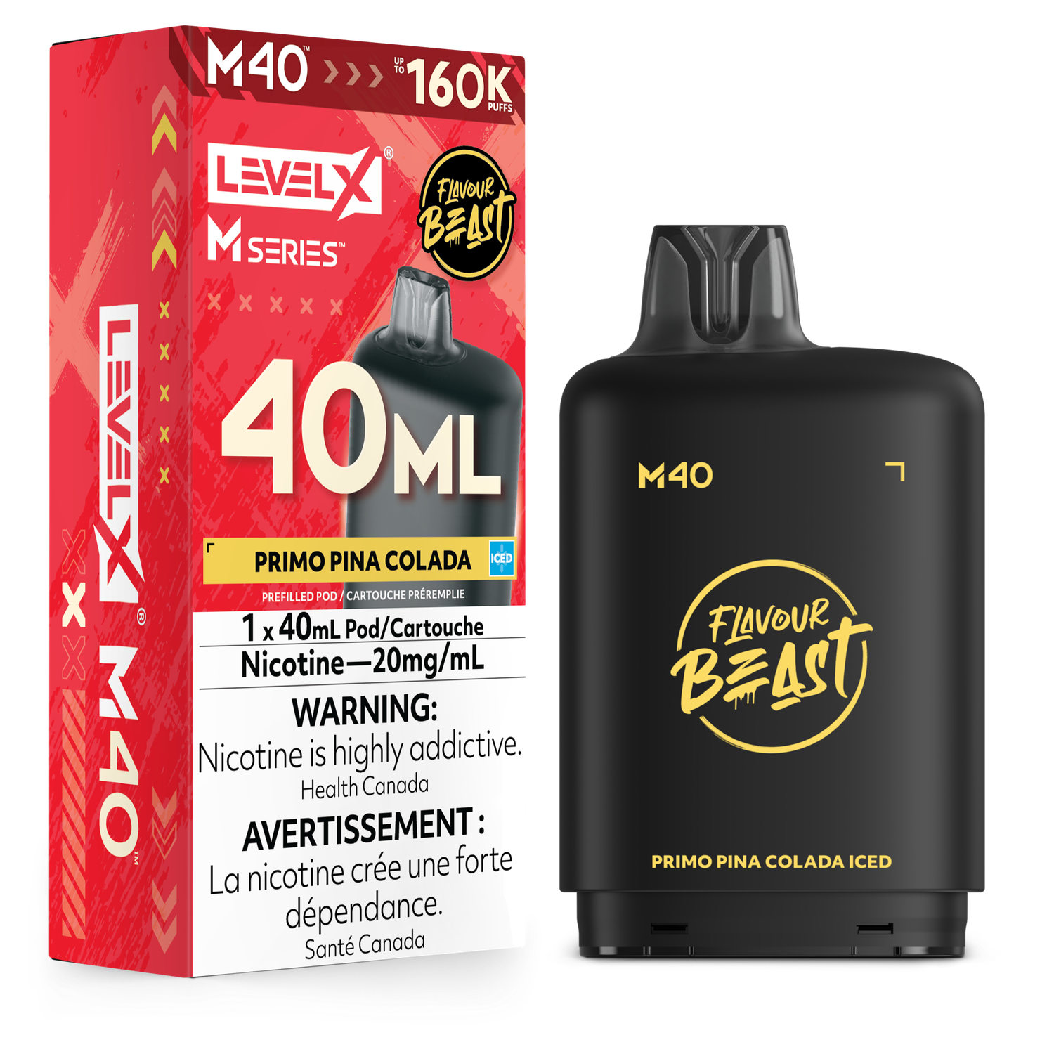 Primo Pina Colada Iced Flavour Beast Level X M40 Series Pod, Nicotine: 20mg