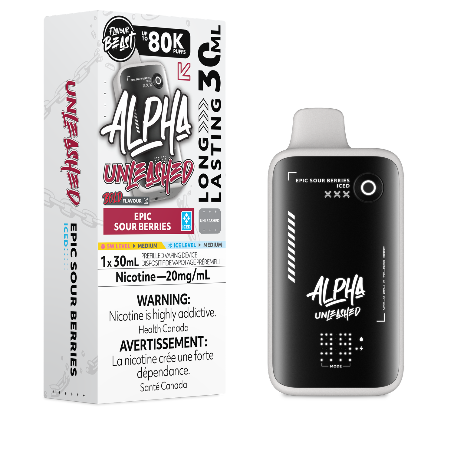 Epic Sour Berries Iced - Flavour Beast Alpha Unleashed Disposable, Nicotine: 20mg