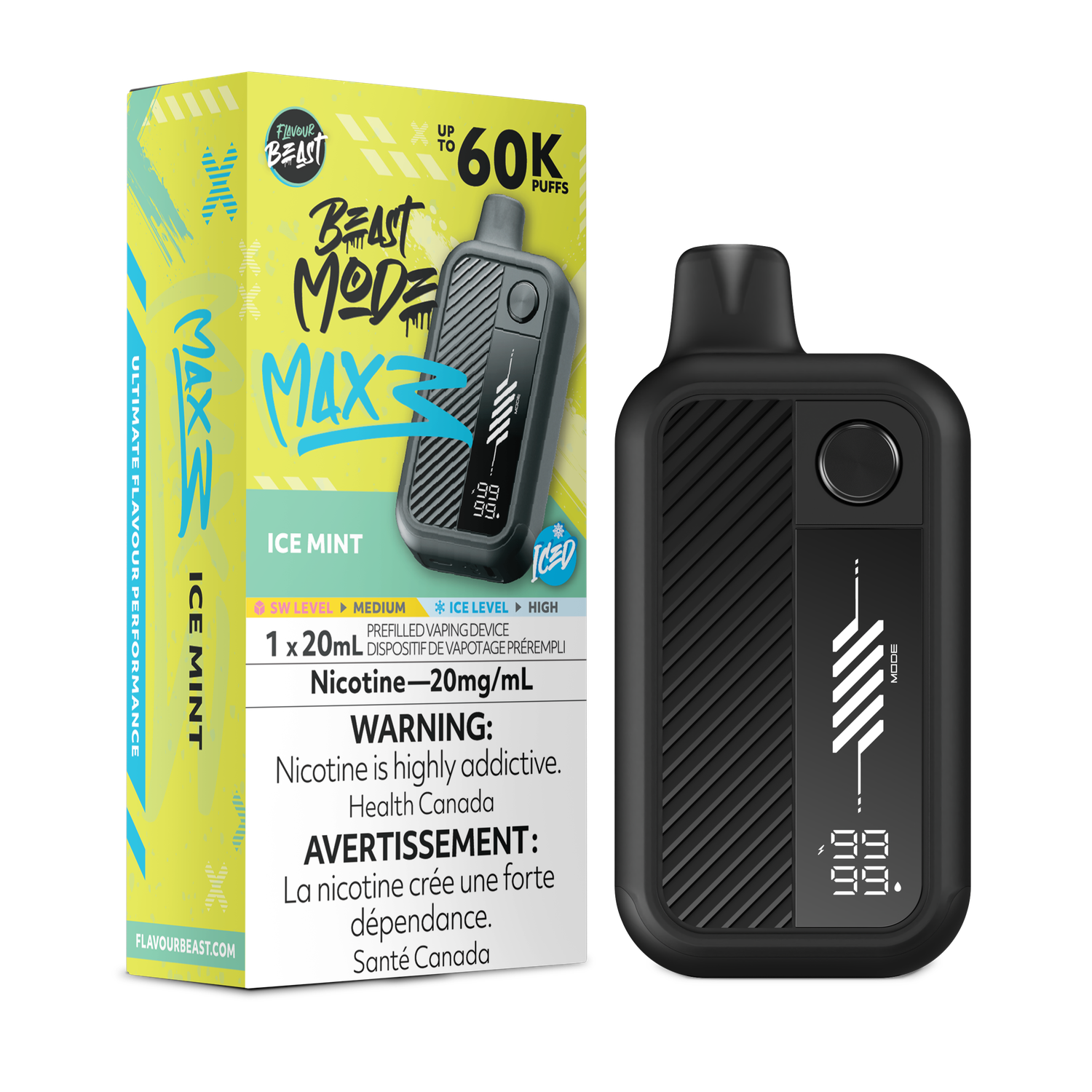 Ice Mint - Flavour Beast Beast Mode Max 3 Disposable, Nicotine: 20mg