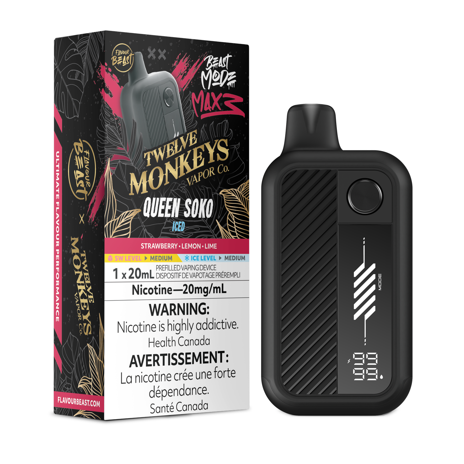 Queen Soko Iced - Flavour Beast Beast Mode Max 3 Disposable, Nicotine: 20mg