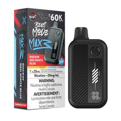 Rockin' Red White Blue Iced - Flavour Beast Beast Mode Max 3 Disposable