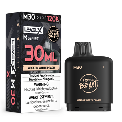 Wicked White Peach Flavour Beast Level X M30 Series Pod