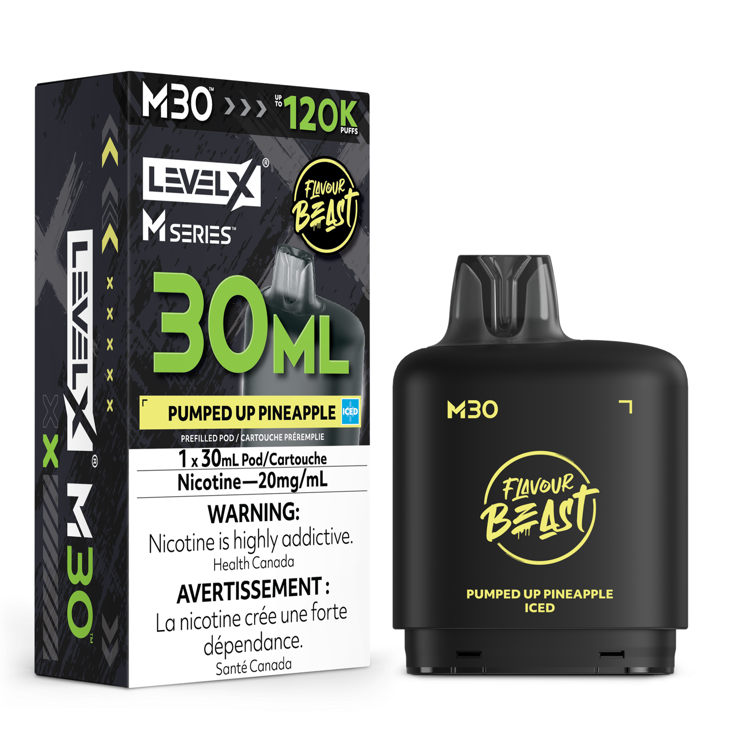 Pumped Up Pineapple Iced Flavour Beast Level X M30 Series Pod, Nicotine: 20mg