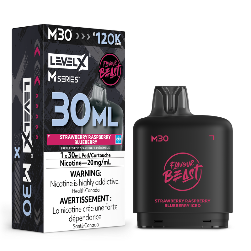 Leveling Pod Strawberry Raspberry Blueberry Iced Flavour Beast Level X M30 Series Pod