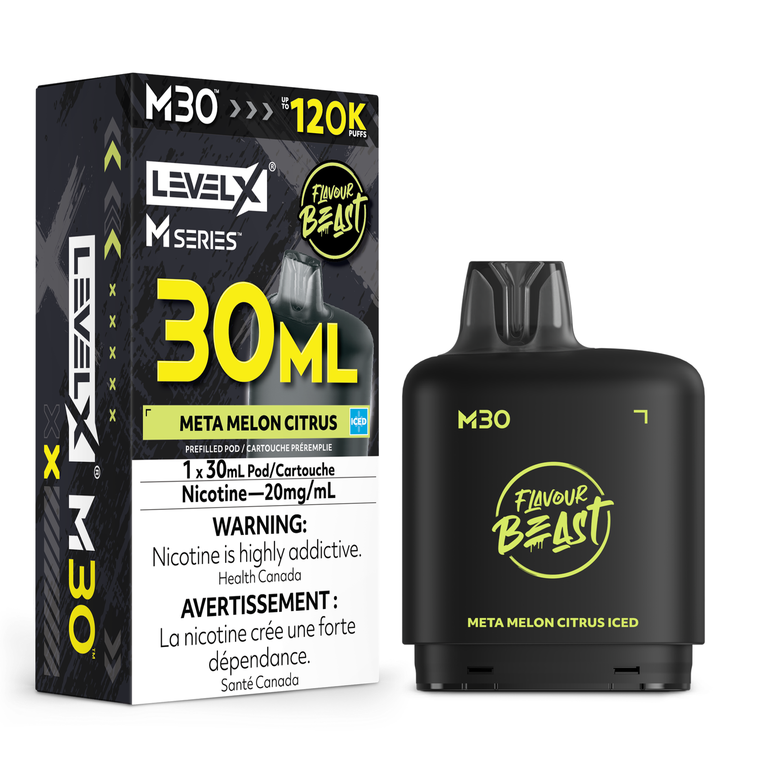 Meta Melon Citrus Iced Flavour Beast Level X M30 Series Pod, Nicotine: 20mg