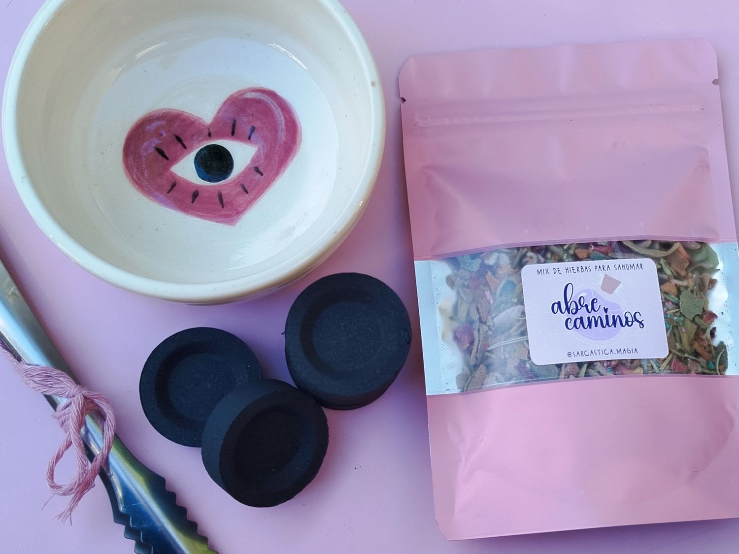 Kit para sahumar cuenco corazón 