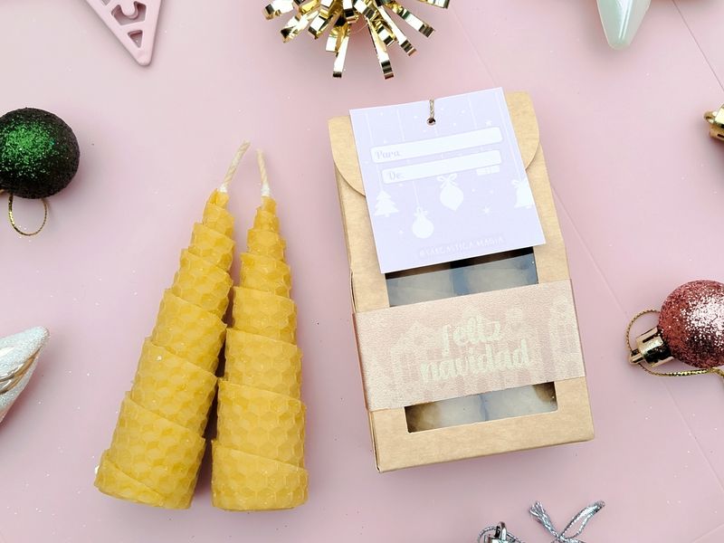 Velitas de miel navideñas x2 (amarillas)