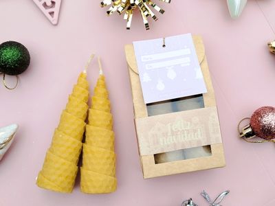 Velitas de miel navideñas x2 (amarillas)