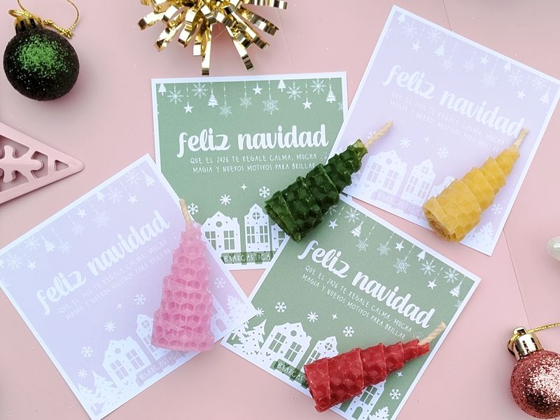 Micro velitas de miel navideñas x5un