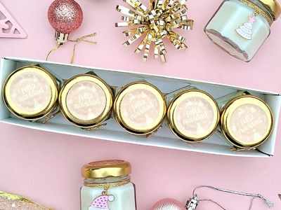 Velitas de soja Navidad rosa x5