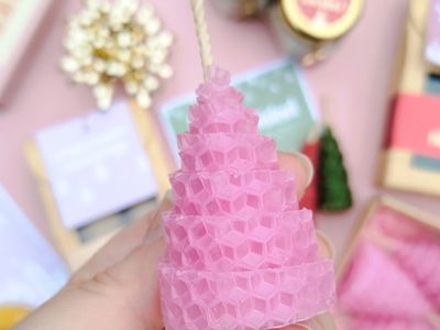 Velitas de miel navideñas x7 (rosadas)