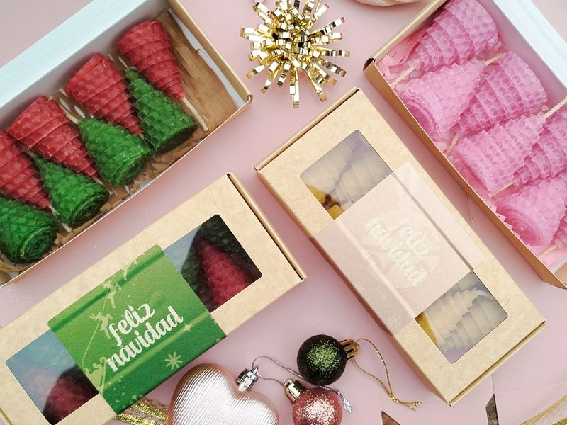 Velitas de miel navideñas x8 (amarillas)