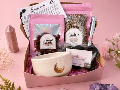 Kit para sahumar cuenco luna oro