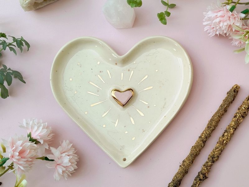 Platito corazón oro