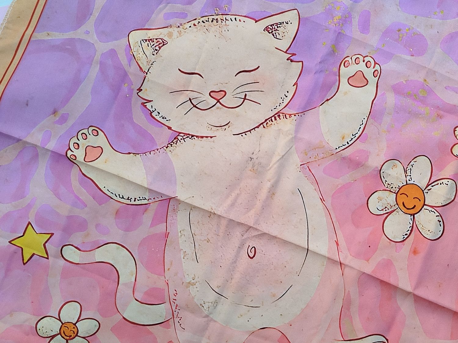 Pañito de tarot tapiz - Michi flotando