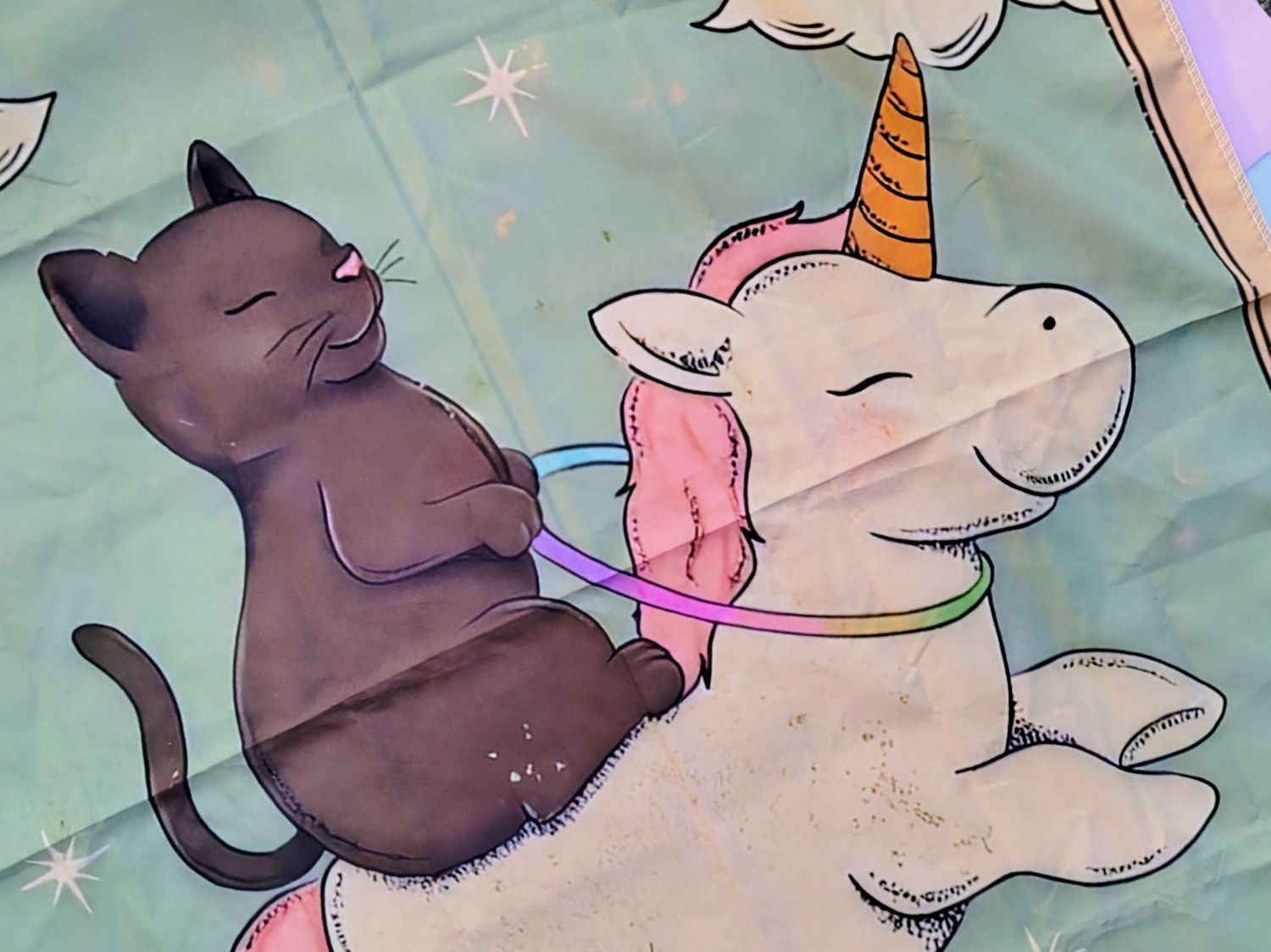 Pañito de tarot tapiz - Michi unicornio