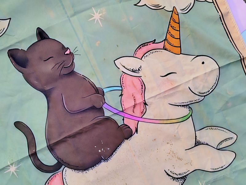 Pañito de tarot tapiz - Michi unicornio