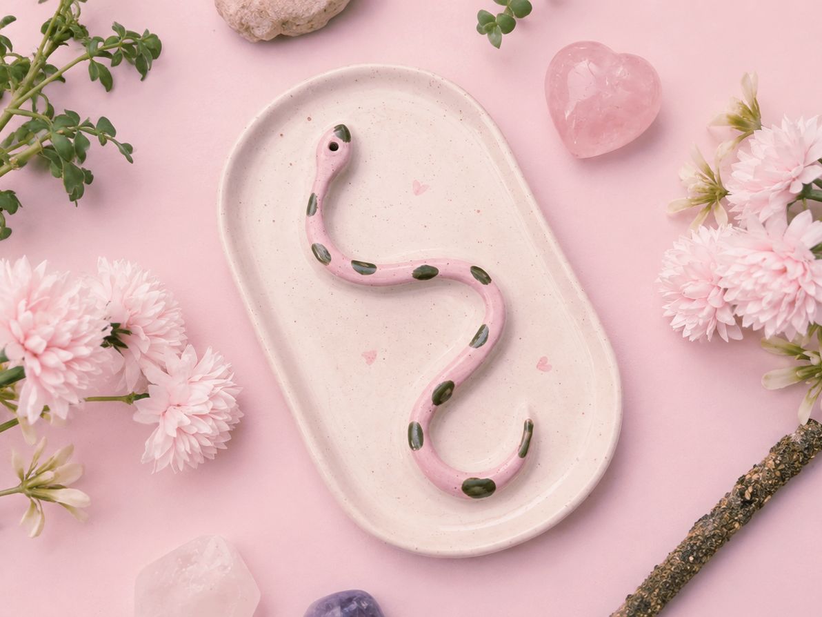 Bandejita serpiente rosa y verde 🐍