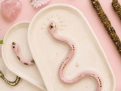 Bandejita serpiente rosa y oro PREVENTA