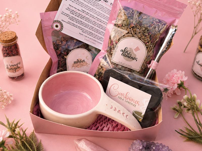 Kit para sahumar cuenco mango rosa