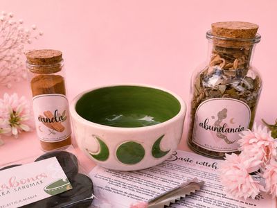 Kit para sahumar cuenco triple diosa verde
