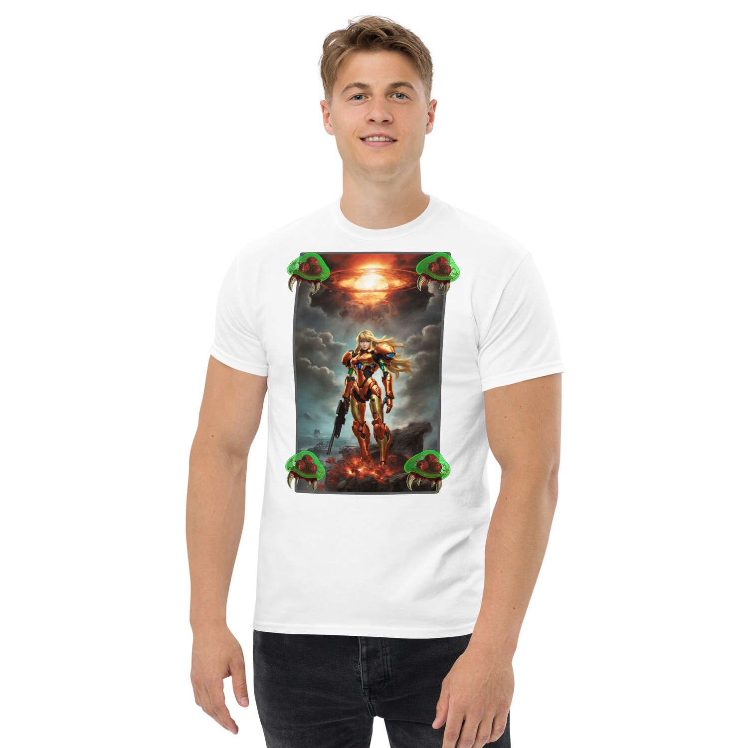8-Bit Samus Aran Tee: Retro Galactic Bounty Hunter!