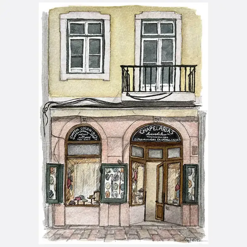 Pintura Chapelaria Azevedo Rua de Luísa Petiz