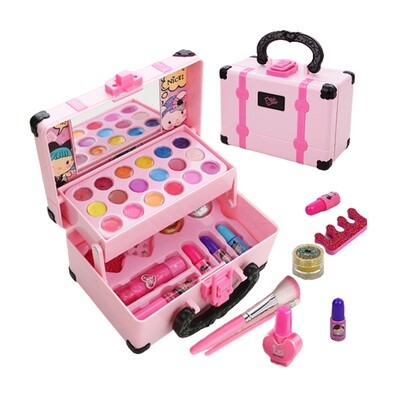 Safe Washable Makeup Set: Includes lipstick, eyeshadow, and more, ensuring safety and fun.