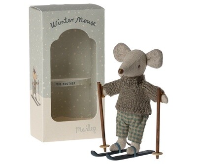 Maileg | Winter Mouse With Ski Set | Big Brother