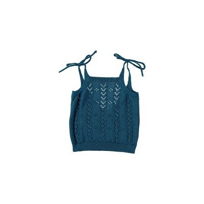 Tocoto Vintage | Openwork Knit Top | Green