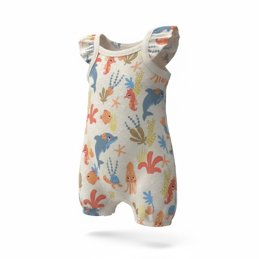 Baby Girls Playsuit Ocean Sunsh