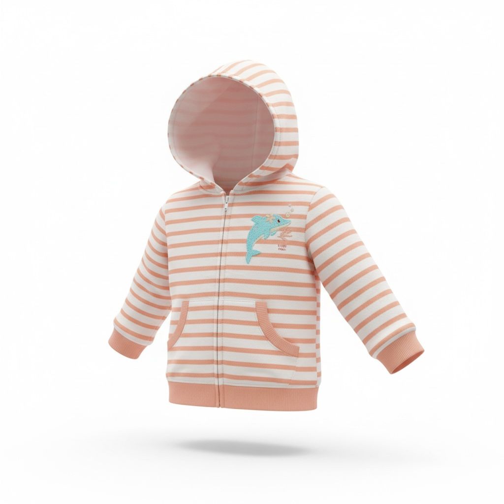 Baby Girls Hoody Summer Dolphin