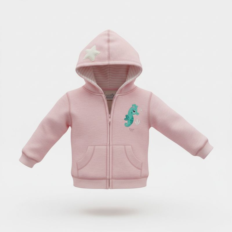 Baby Girls Hoody Pretty Seahorse