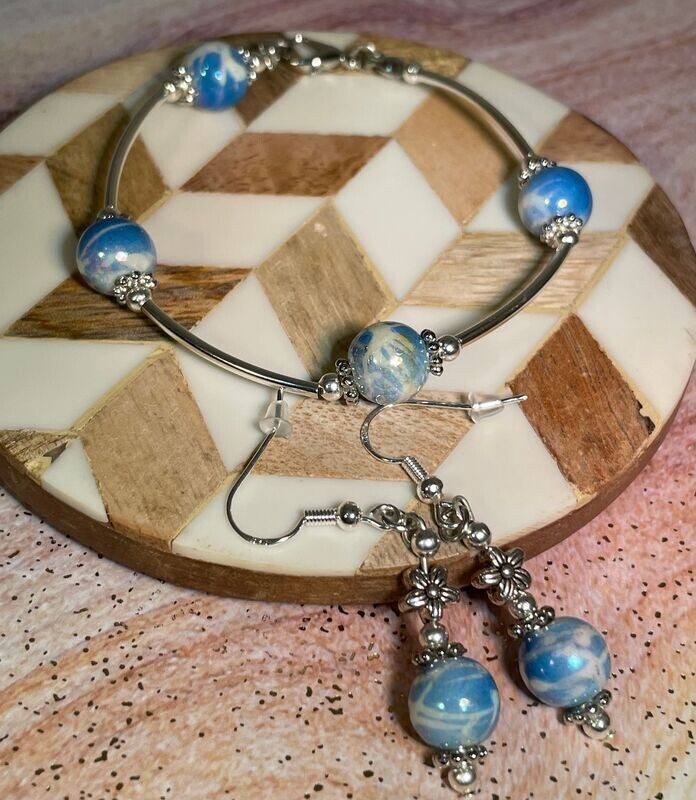Marbled Blue Blessing Bracelet
